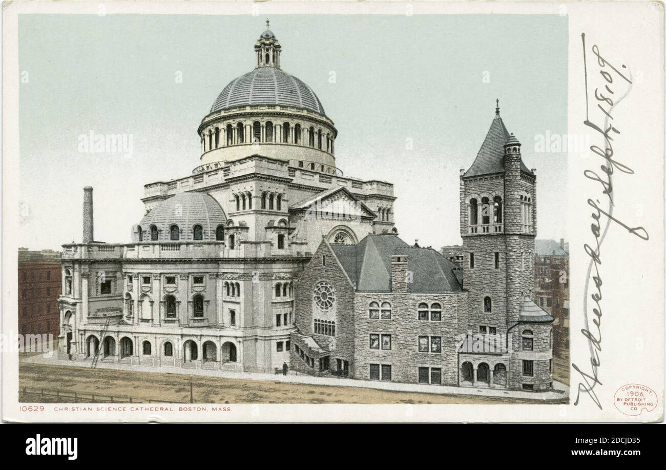 Église chrétienne des sciences, Boston, Massachusetts, image fixe, cartes postales, 1898 - 1931 Banque D'Images