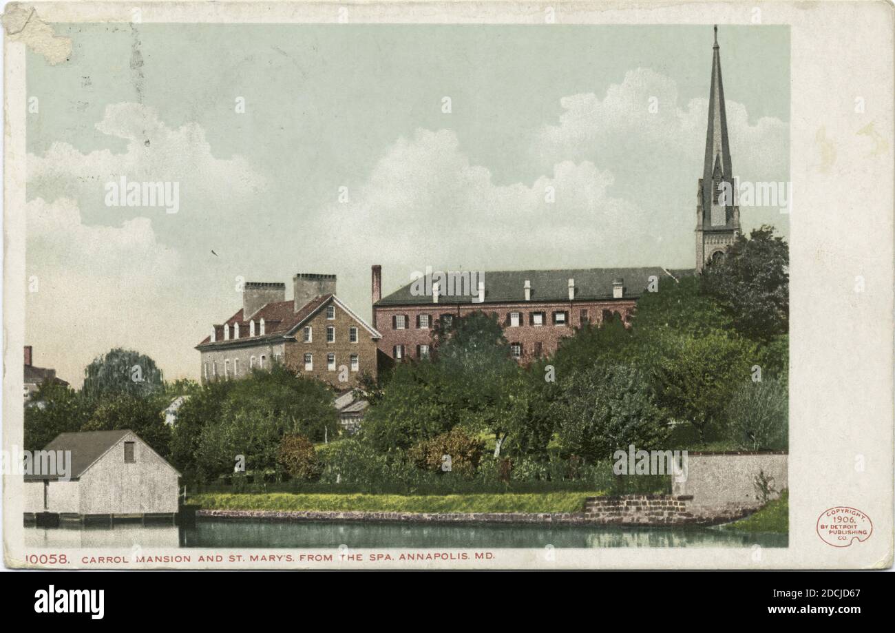 Carrol Mansion, St. Mary's from the Sea, Annapolis, Md., image fixe, cartes postales, 1898 - 1931 Banque D'Images