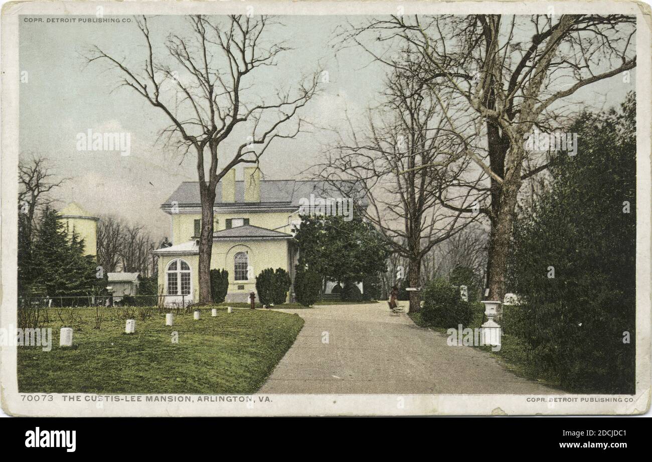 Le manoir Custis-Lee, Arlington, Virginie, image fixe, cartes postales, 1898 - 1931 Banque D'Images