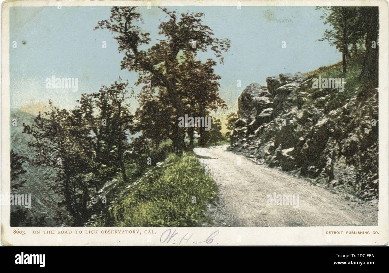 Sur la route de l'observatoire Lick, Californie, image fixe, cartes postales, 1898 - 1931 Banque D'Images