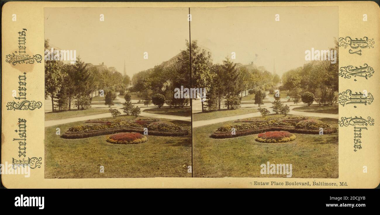 Eutaw place Boulevard, Baltimore, Md., image fixe, stéréographes, 1850 - 1930, Chase, W. M. (William M.) (env. 1818-1901 Banque D'Images