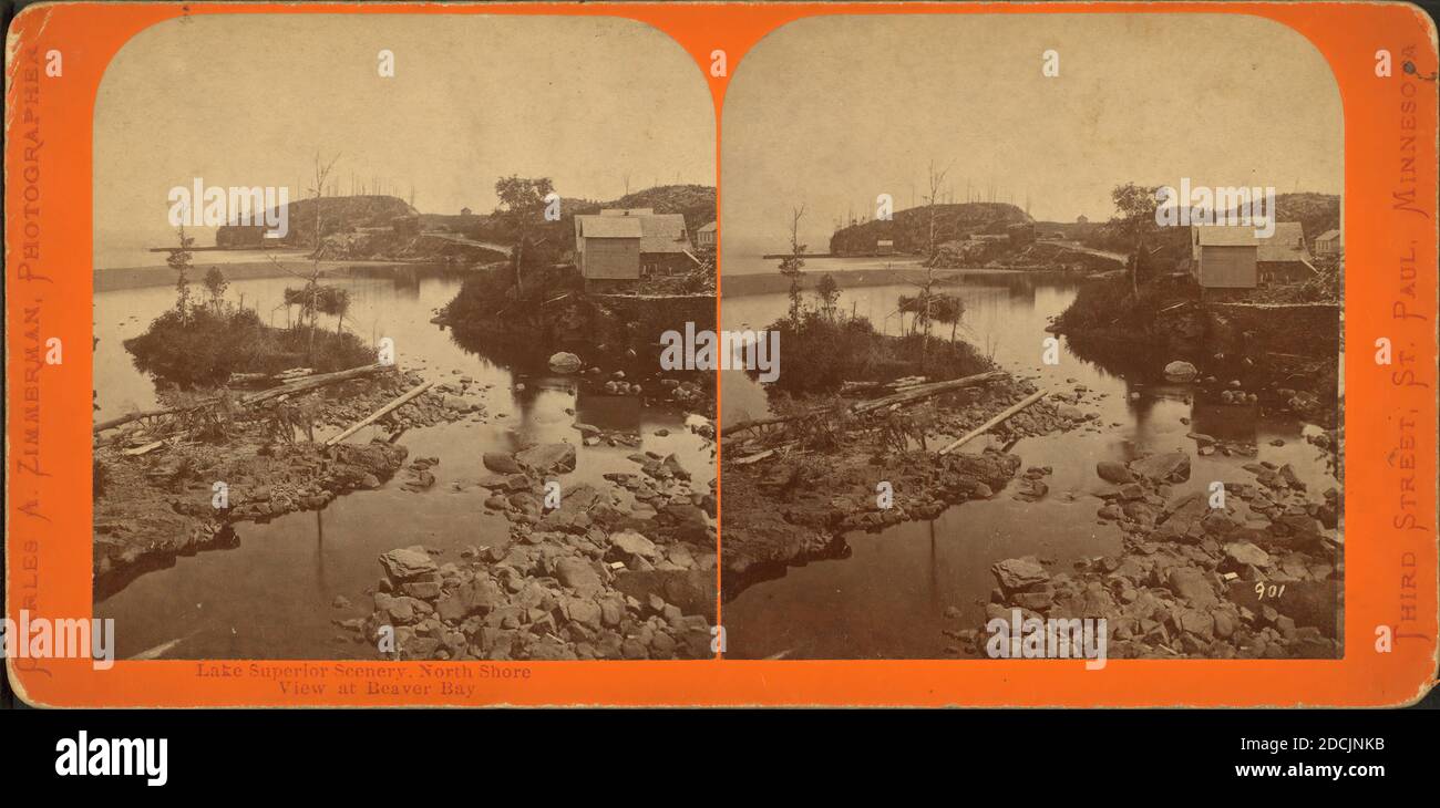 Vue à Beaver Bay., image fixe, stéréographes, Zimmerman, Charles A. (1844-1909 Banque D'Images