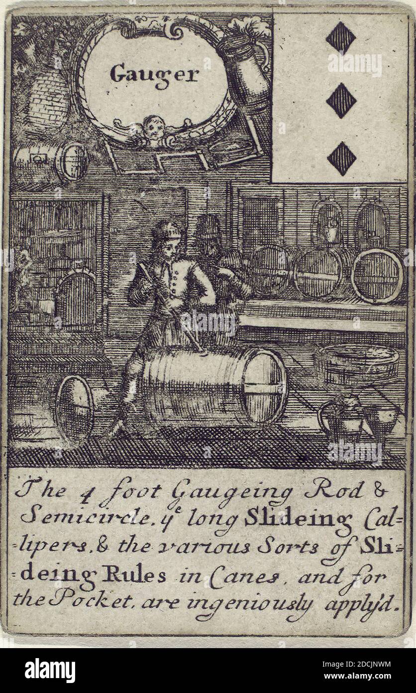 Trois de diamants : gauger., image fixe, 1702 Banque D'Images