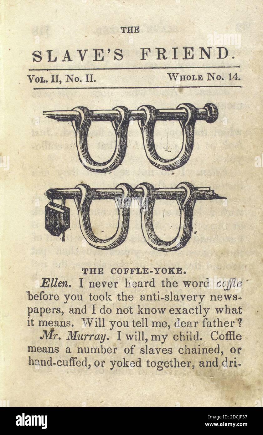 Le coffle-yoke, image fixe, 1837 Banque D'Images