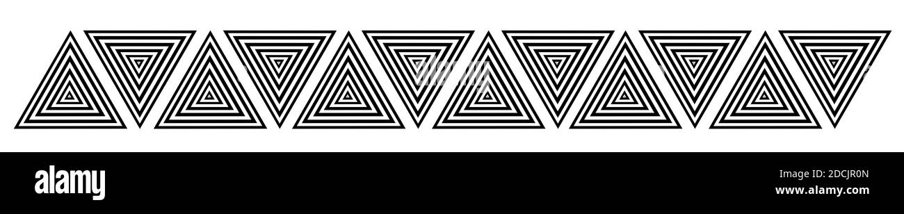 Pied de page triangle motif noir et blanc pour la décoration Banque D'Images