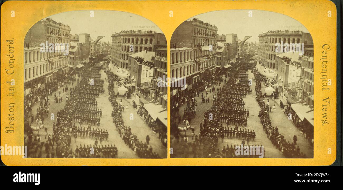 Grand cortège militaire, 17 juin 1875., image fixe, stéréographes, 1850 - 1930 Banque D'Images