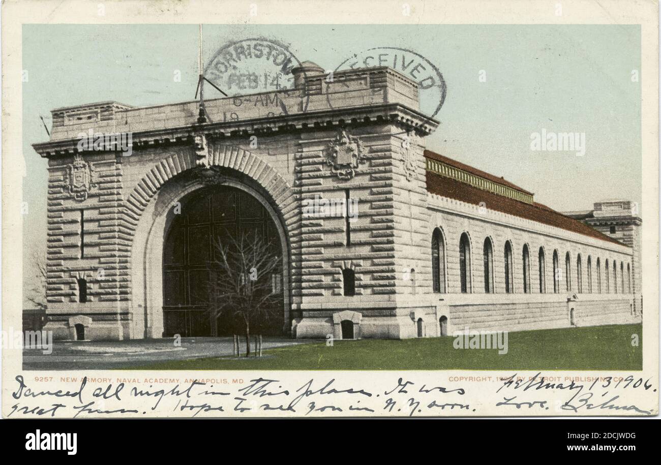 New Armory, U. S. Naval Academy, Anapolis, Md., image fixe, cartes postales, 1898 - 1931 Banque D'Images