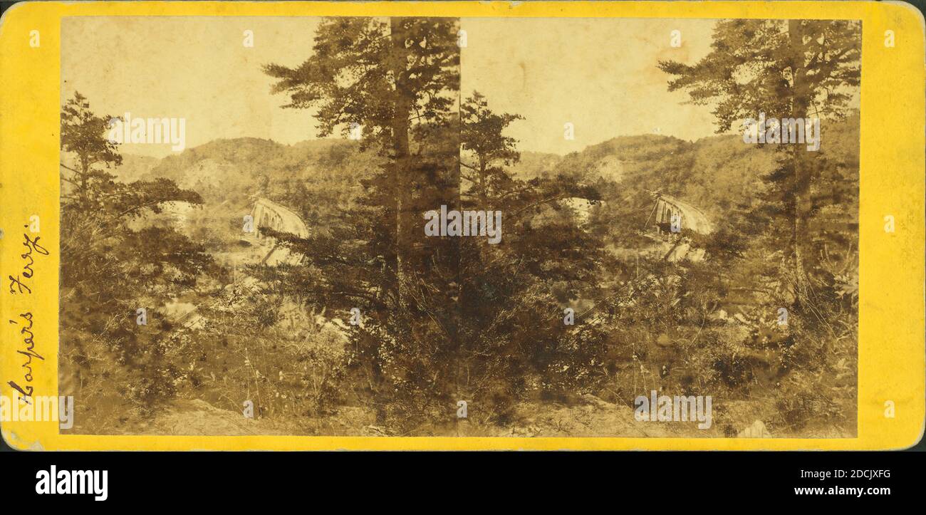Harper's Ferry [p. ex. Viaduc de Thompson, rivière Patapsco]., image fixe, stéréographes, 1870 Banque D'Images