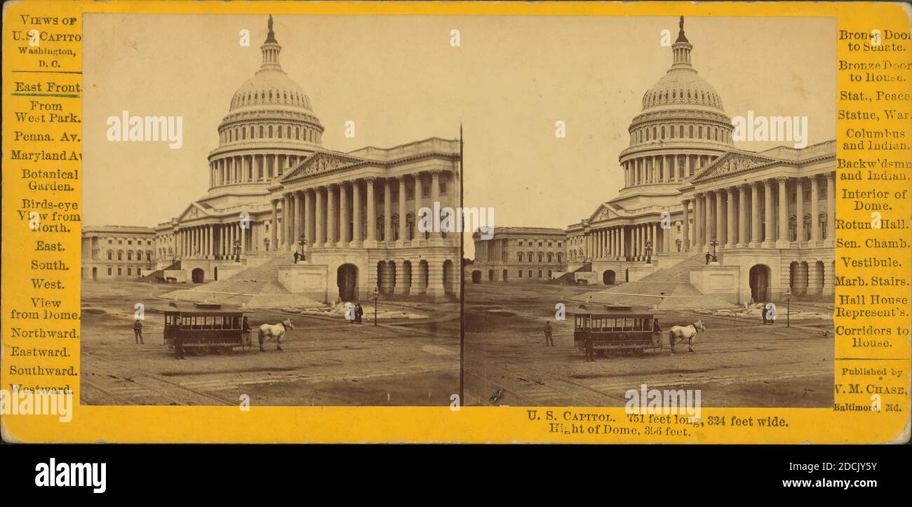 Capitole des États-Unis. East Front., image fixe, stéréographes, 1868, Chase, W. M. (William M.) (env. 1818-1901 Banque D'Images