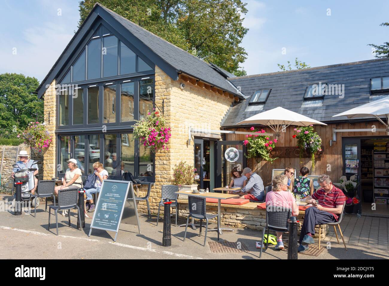 Blockley Cafe, Bell Lane, Blockley, Gloucestershire, Angleterre, Royaume-Uni Banque D'Images