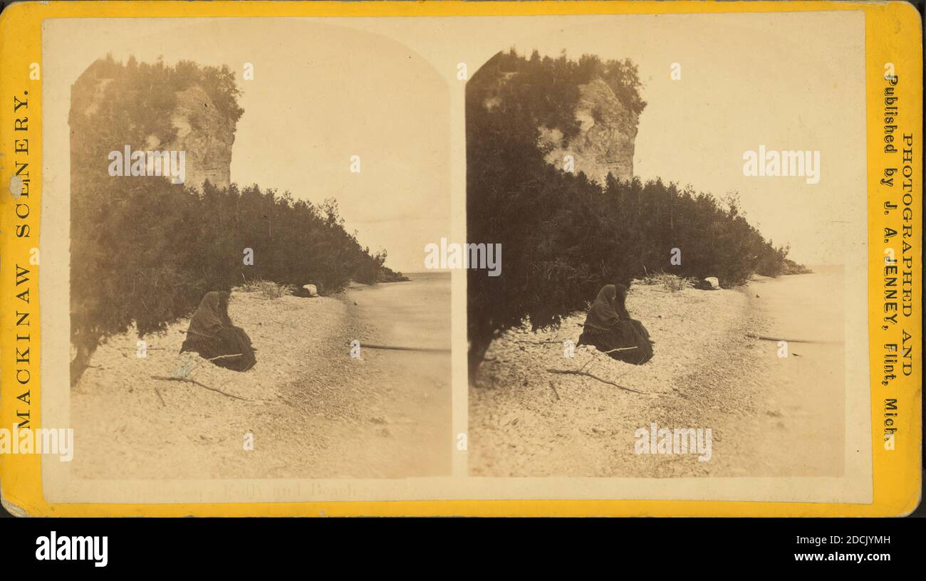 Robinson's Folley et [The Women] sur la plage., image fixe, stéréographes, 1865 - 1900, Jenney, J. A. (James A Banque D'Images