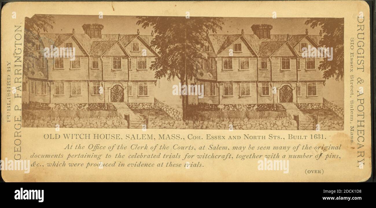 Old Witch House, Salem, Mass., image fixe, stéréographes, 1850 - 1930, Farrington, George P. Banque D'Images