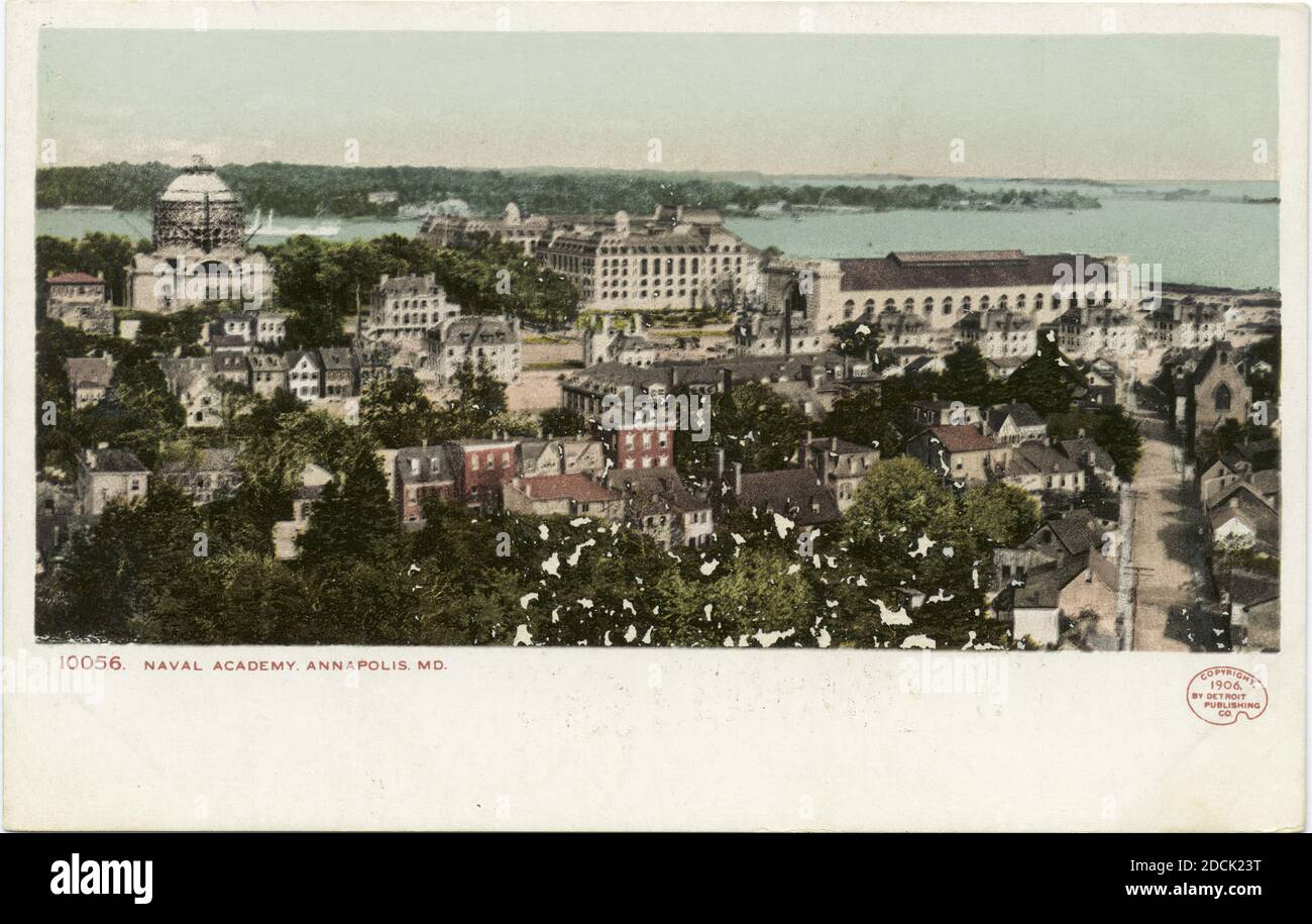 Vue de l'Apacemy naval, Annapolis, Md., image fixe, cartes postales, 1898 - 1931 Banque D'Images