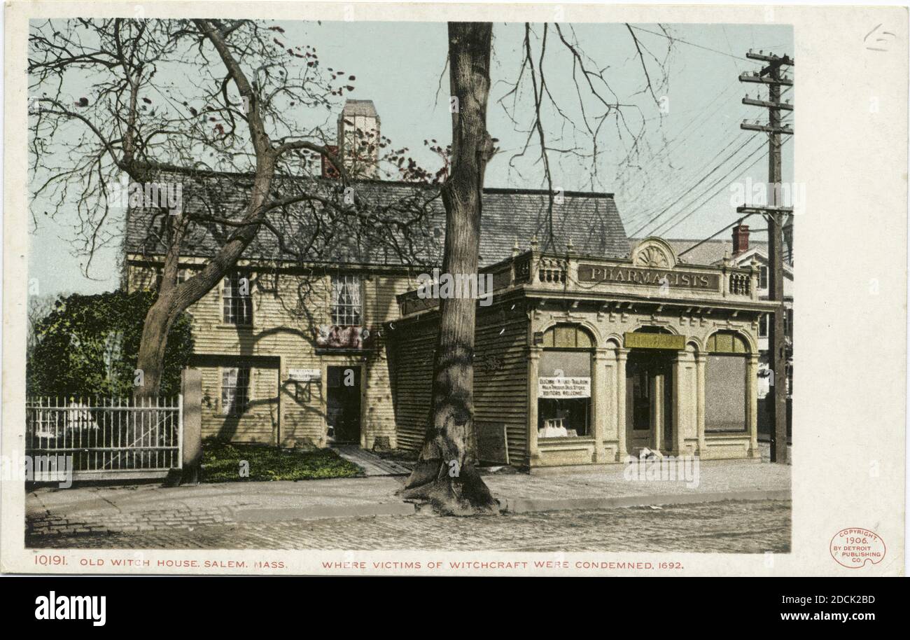 Old Witch House, Salem, Massachusetts, photo, cartes postales, 1898 - 1931 Banque D'Images