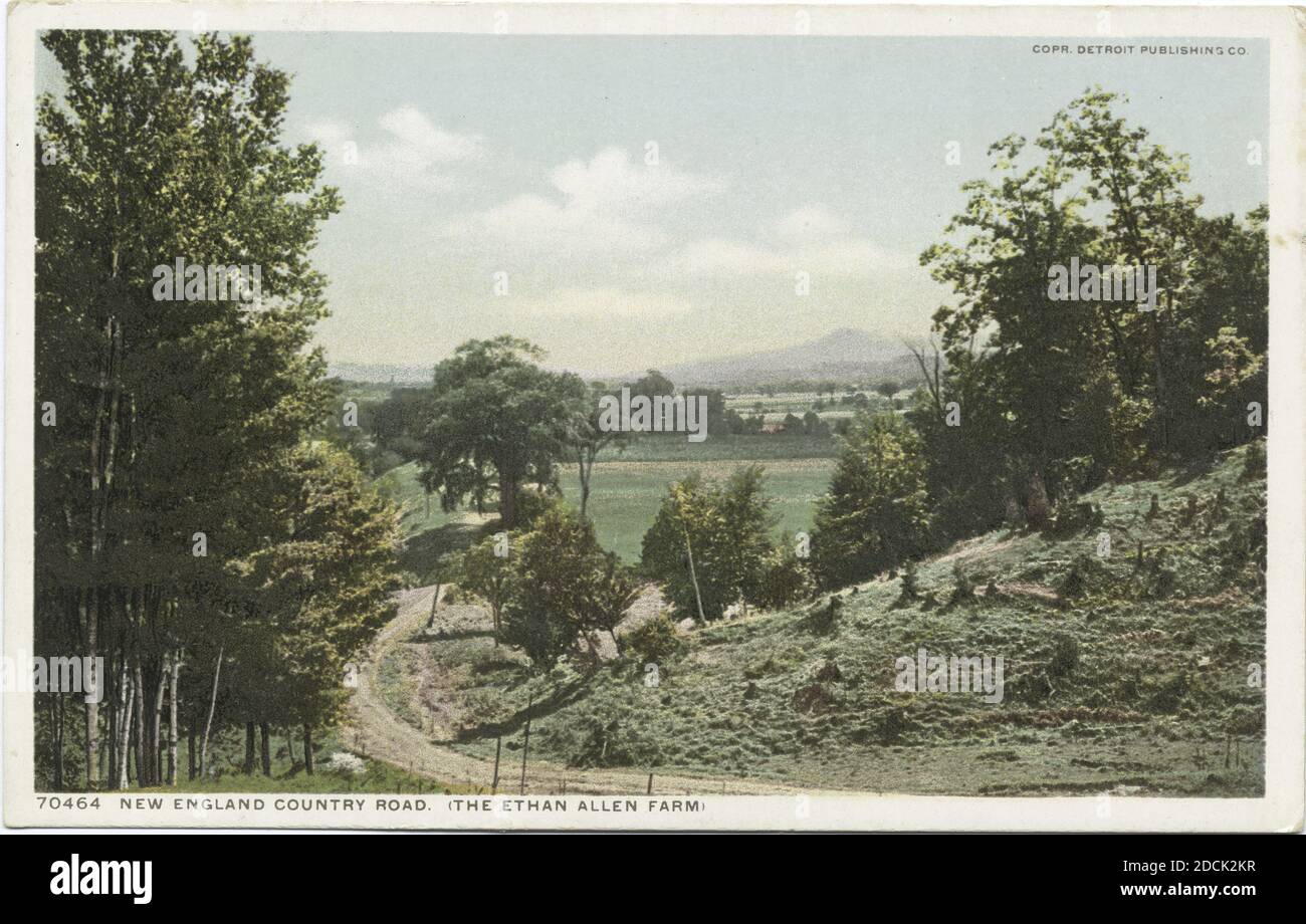 New England Country Road, Burlington, Vt., image fixe, cartes postales, 1898 - 1931 Banque D'Images