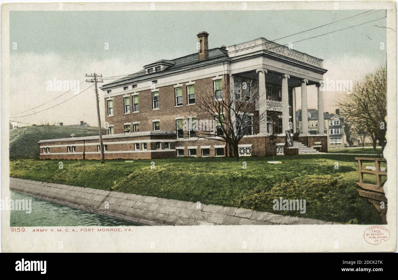Armée Y. M. C. A., fort Monroe, Old point Comfort, Virginie, image fixe, cartes postales, 1898 - 1931 Banque D'Images