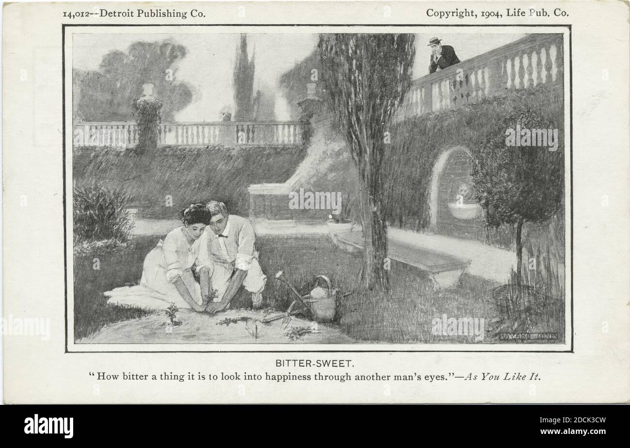 Bitter Sweet, Cartoons de la vie, image fixe, cartes postales, 1898 - 1931 Banque D'Images