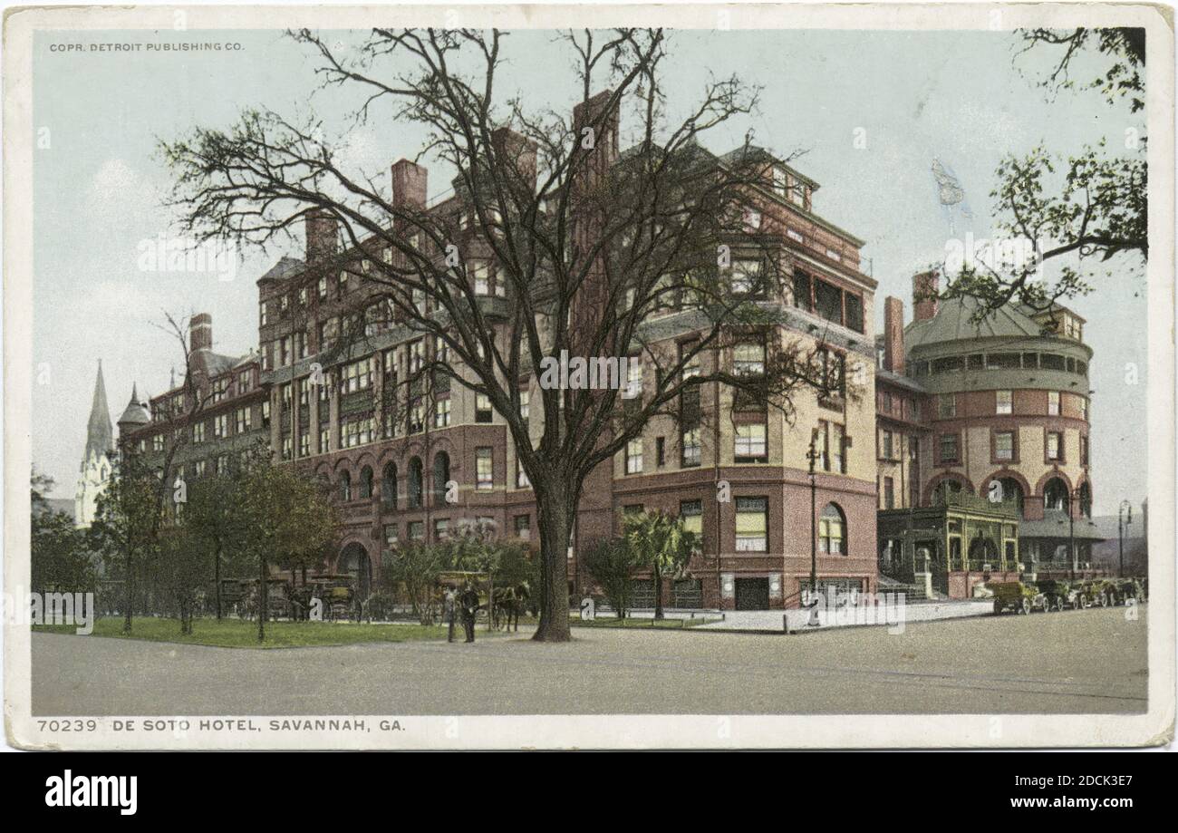 De Soto Hotel, Savannah, Géorgie, photo, cartes postales, 1898 - 1931 Banque D'Images