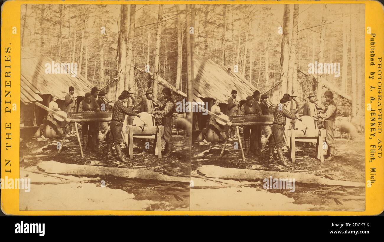 Campez à midi à Thomas Foster's., image fixe, stéréographes, 1850 - 1930, Jenney, J. A. (James A Banque D'Images