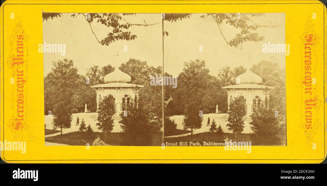 Druid Hill Park, Baltimore, Maryland, image fixe, stéréographes, 1850 - 1930 Banque D'Images