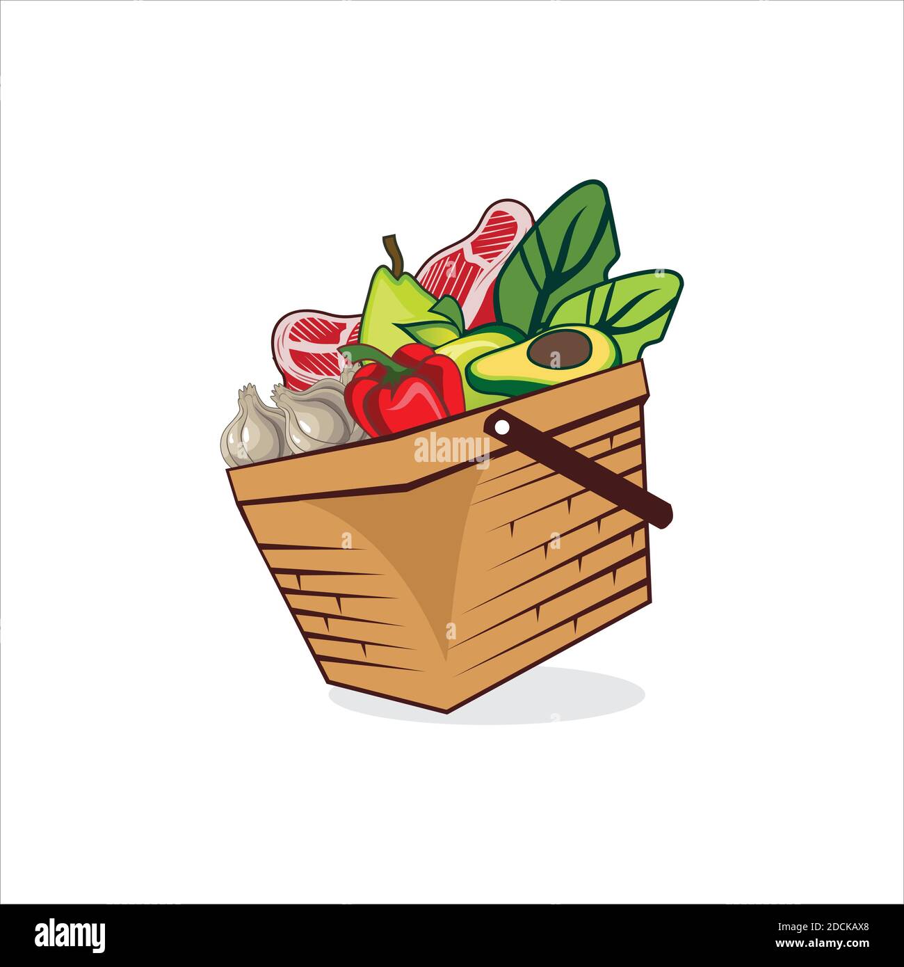 Fruits et légumes dans le panier dessin illustration vecteur eps format ,  adapté à vos besoins de conception, logo, illustration, animation, etc  Image Vectorielle Stock - Alamy