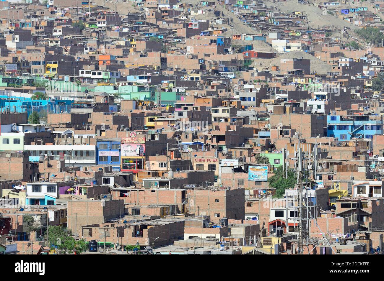 Quartier suburbain plus pauvre, Lima, Pérou Banque D'Images