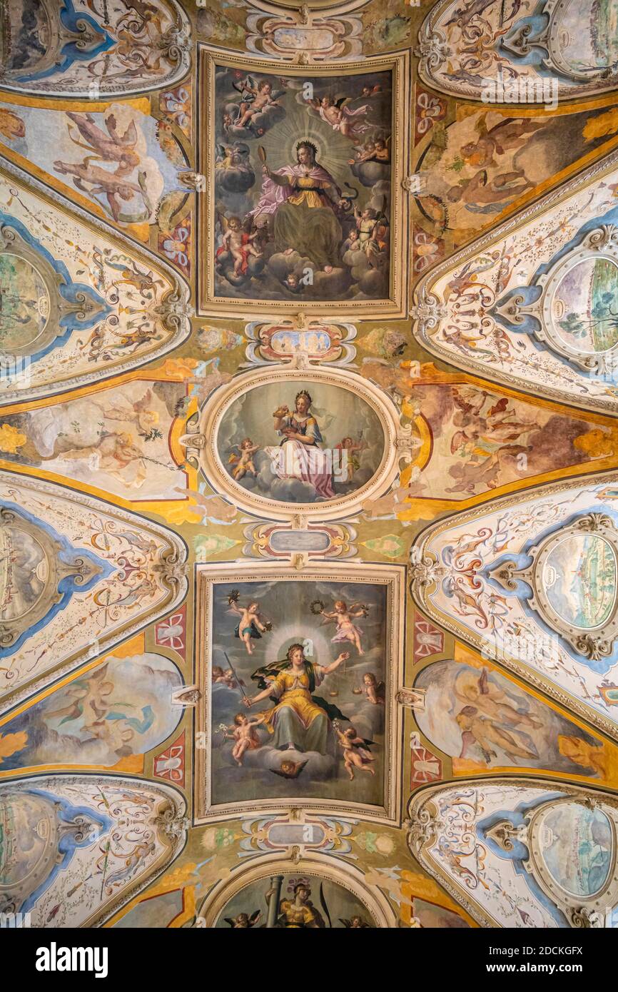 Peinture de plafond, Renaissance vault Antiquarium dans la Résidence de Munich, Munich, haute-Bavière, Bavière, Allemagne Banque D'Images