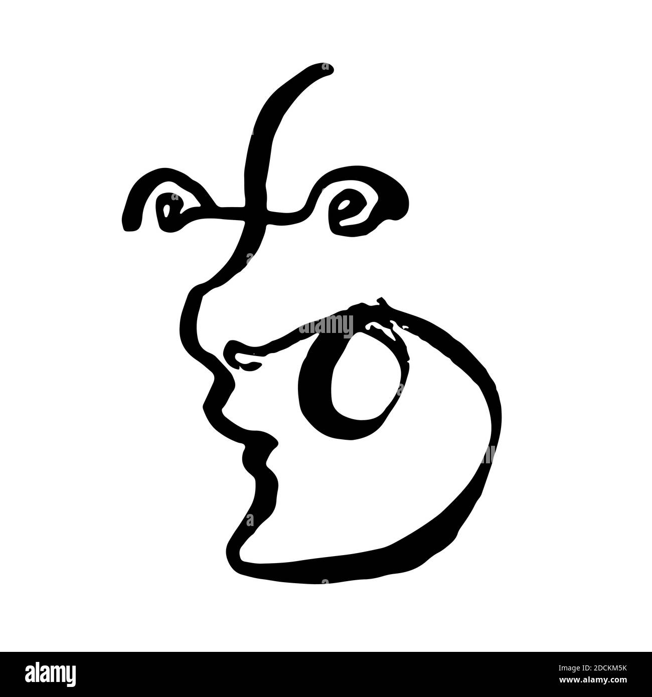 Portrait de fille abstrait peint par pinceau sec rugueux. Illustration vectorielle. Illustration de Vecteur