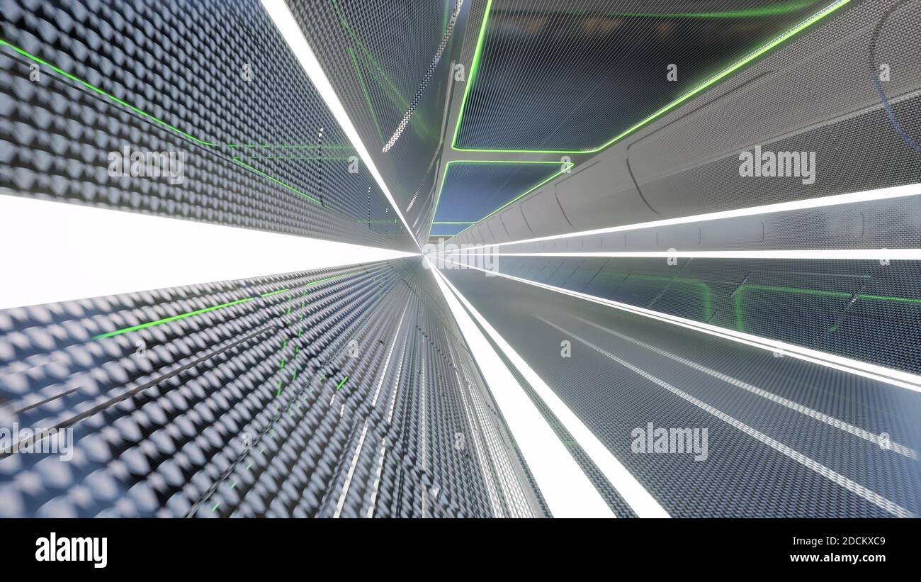couloir de tunnel futuriste 3d concept de technologie de la science rendu 3d Banque D'Images