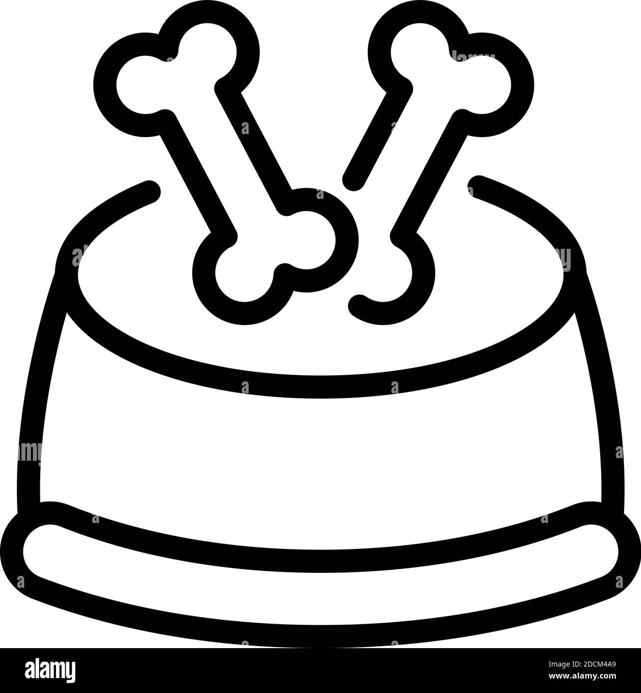 Icône de bol d'alimentation pour chien. Contour bol d'alimentation pour chien icône vectorielle pour la conception de la bande isolée sur fond blanc Illustration de Vecteur