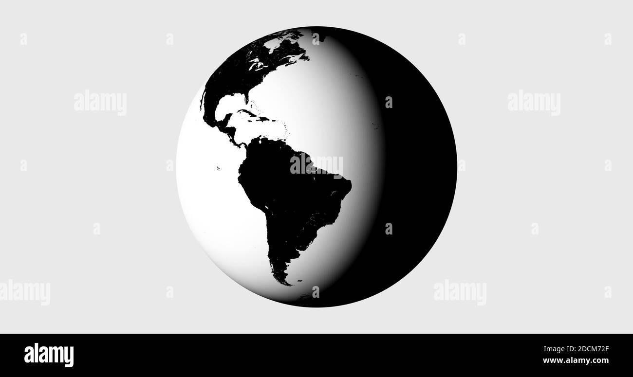 Globe terrestre de dessin animé isolé sur fond blanc. Faux globe terrestre 3D résolution 4k. Banque D'Images