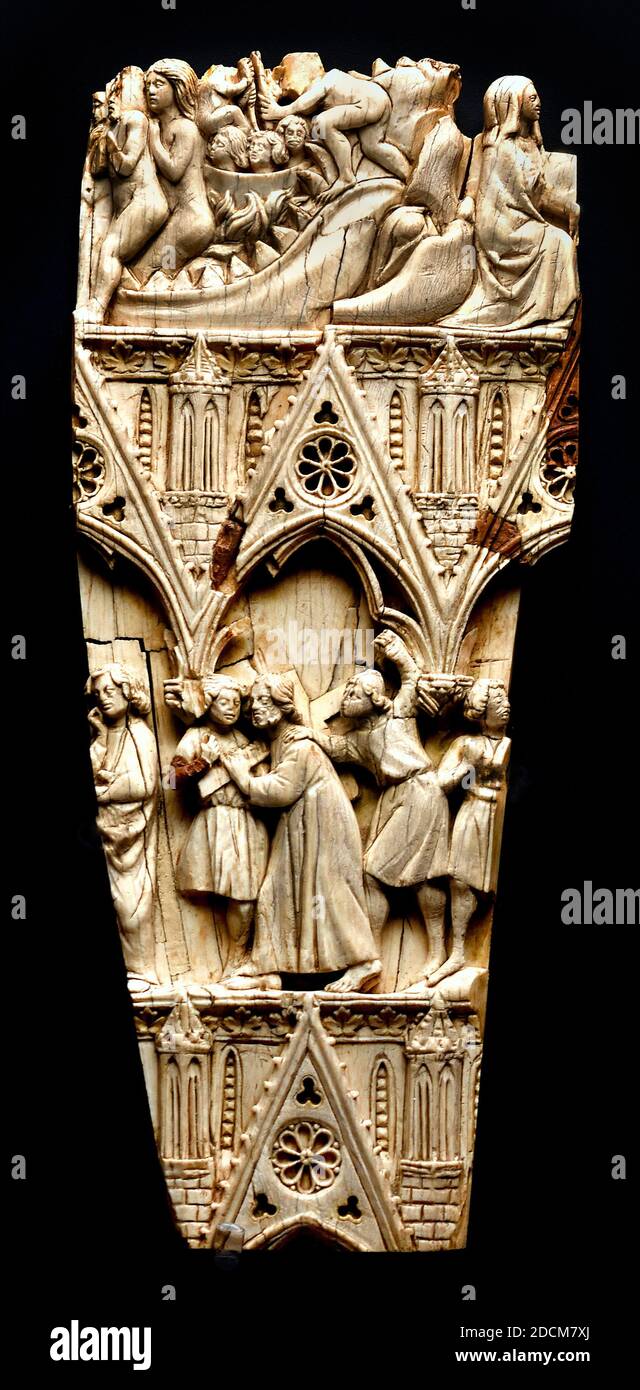 Scènes de la passion du Christ ( atelier de Soissons diptych Nord de l'ile de France Paris13ème siècle) Musée de Cluny France Français Banque D'Images