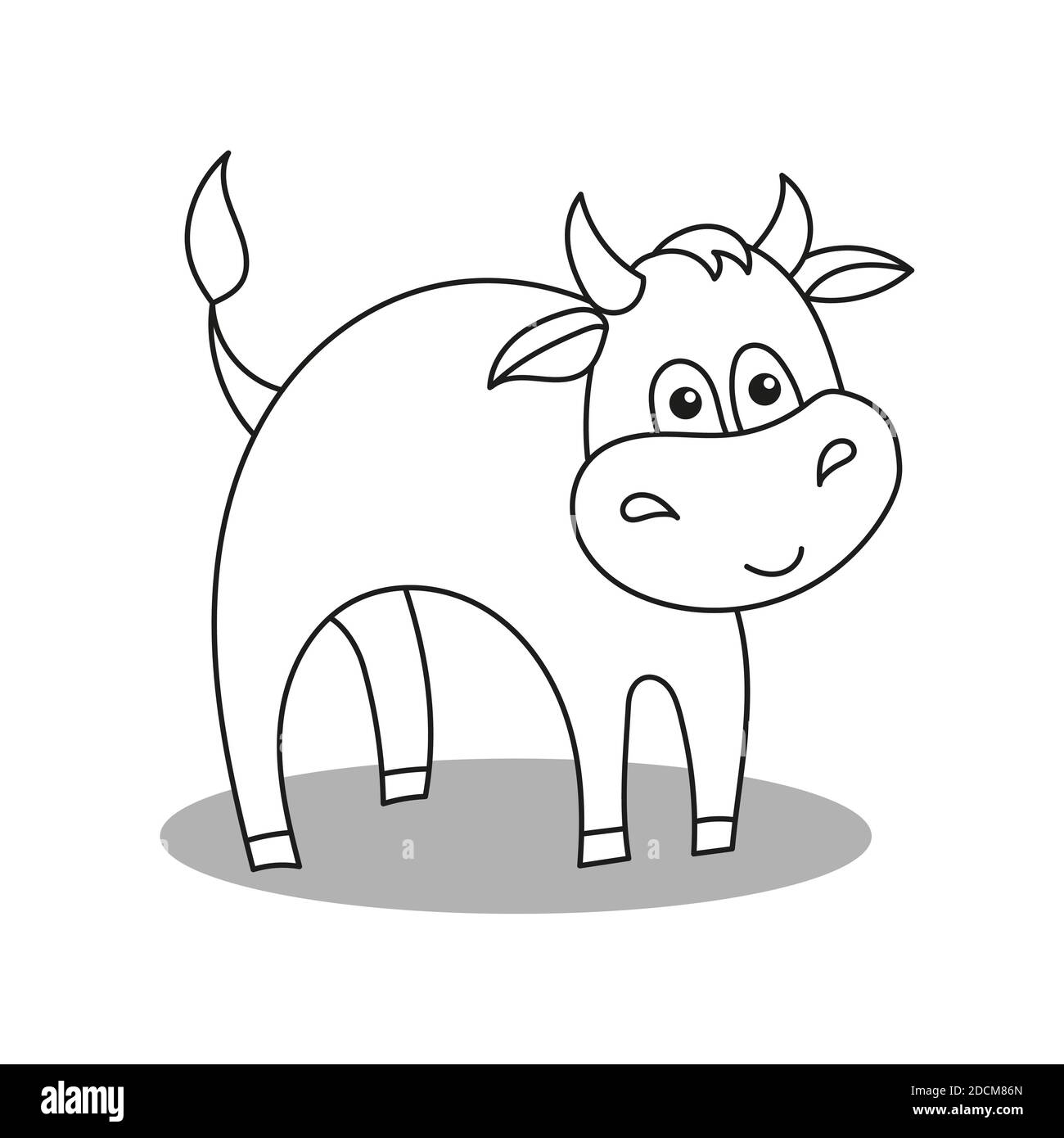 Illustration vectorielle de la bande dessinée Bull - livre de coloriage pour les enfants Illustration de Vecteur