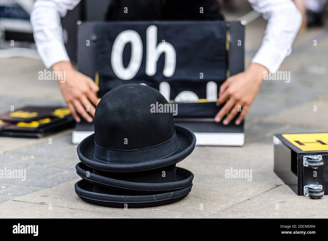 Lublin, Pologne - 27 juillet 2014: Ikeda Yosuke avec son spectacle Rhythm au nouveau festival de cirque et de bus Carnaval Sztukmistrzow Banque D'Images