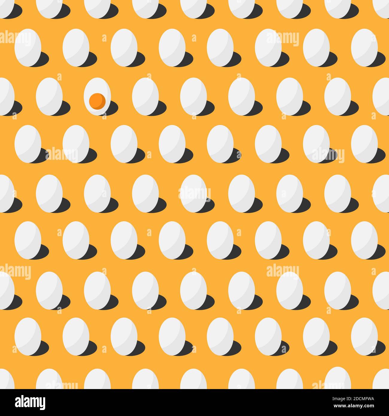 Motif plat aux œufs bouillis sans couture sur fond jaune. Illustration vectorielle Illustration de Vecteur