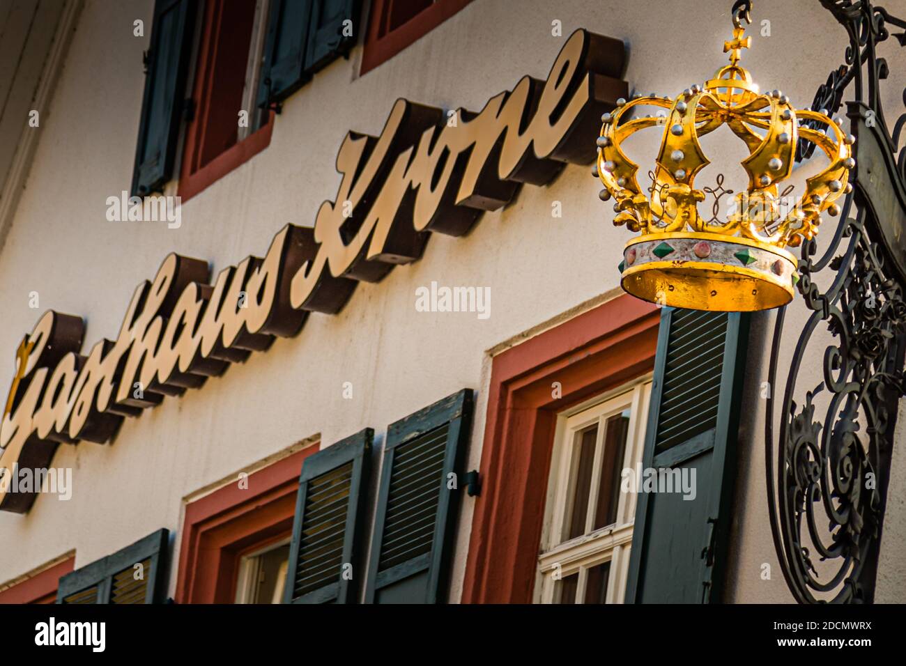 La décoration de la Couronne de l'Hôtel Krone à Weil am Rhein, Allemagne Banque D'Images