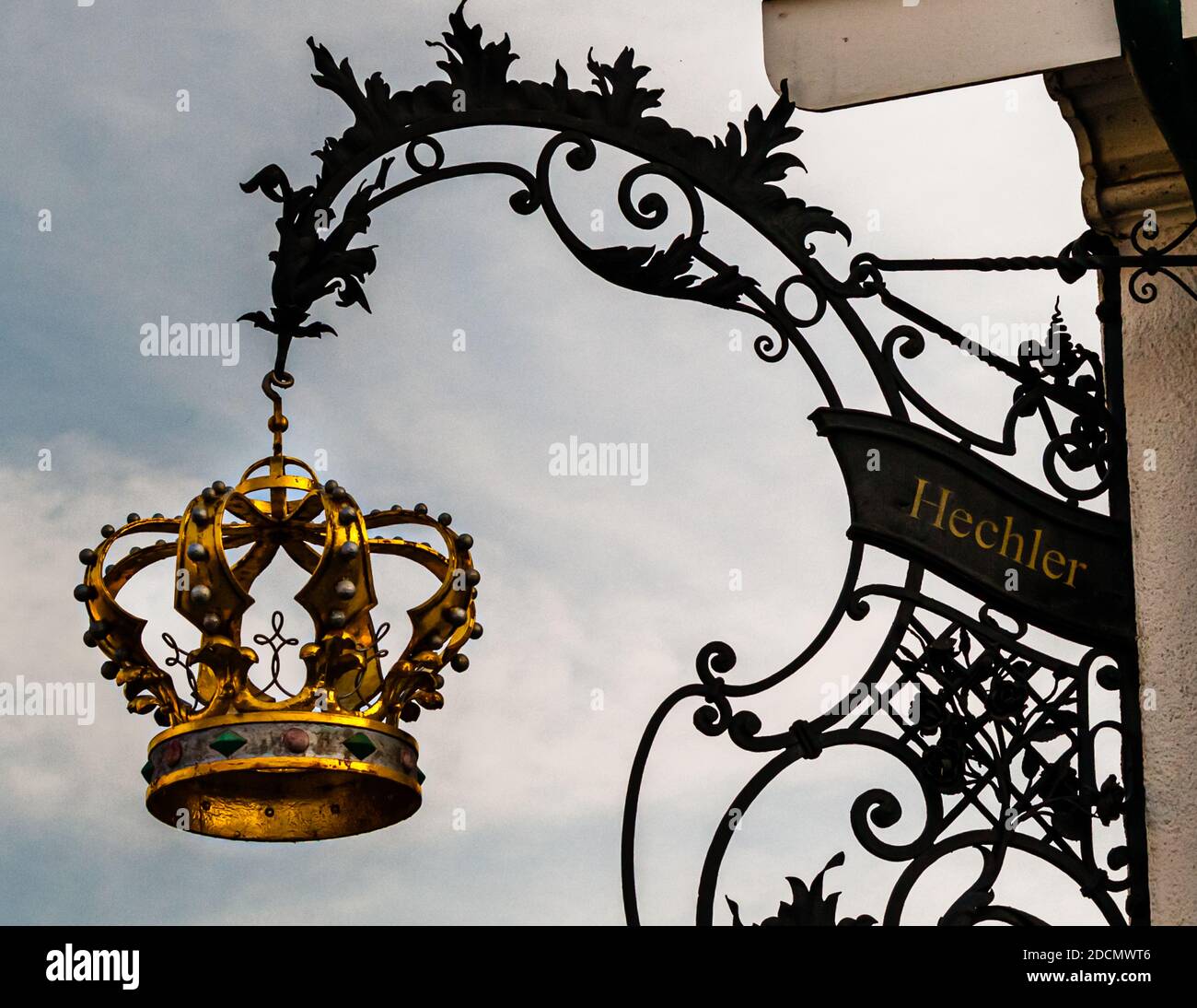 Décoration couronne de l'hôtel Krone à Weil am Rhein, Allemagne Banque D'Images