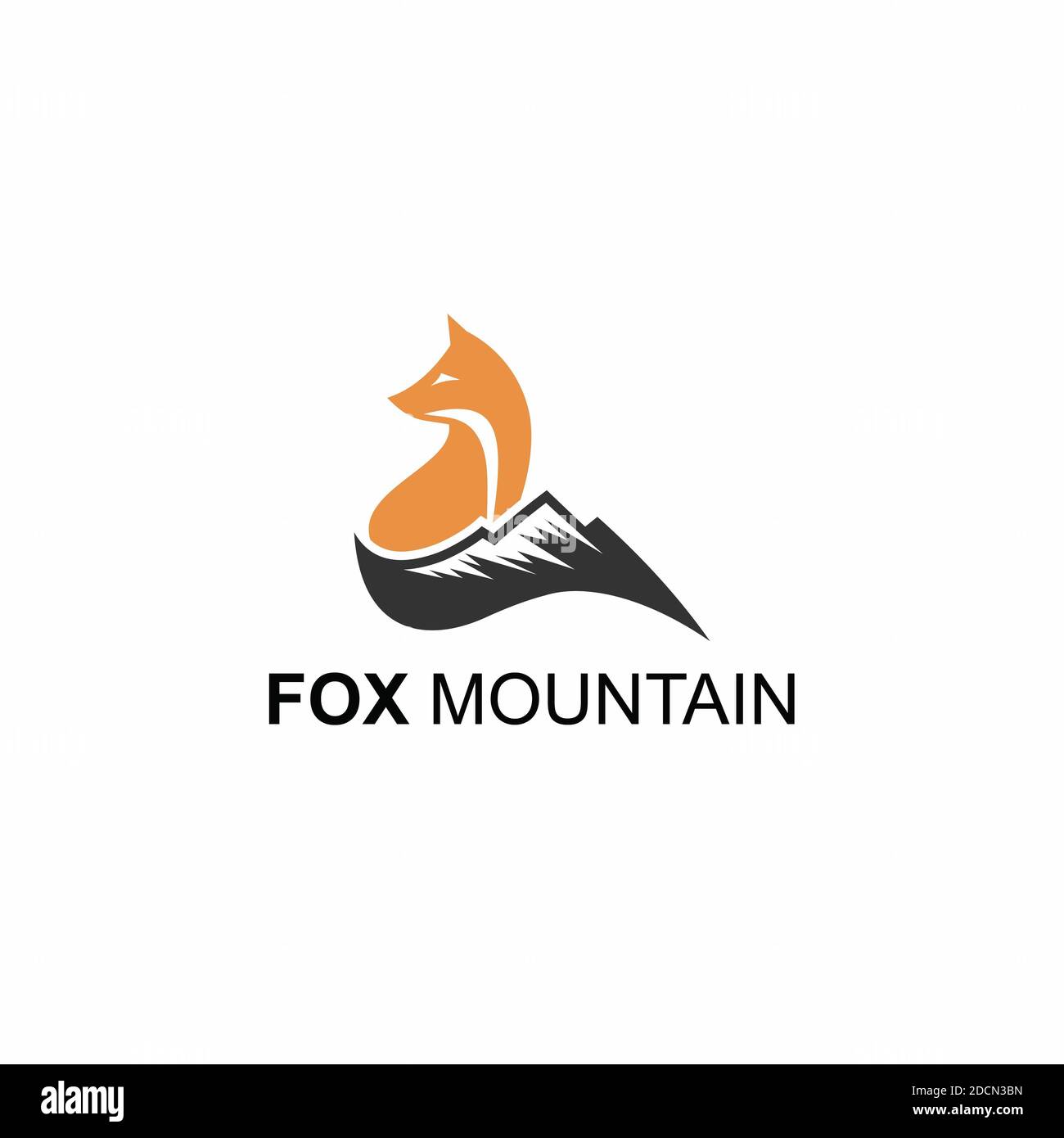 symbole icône renard logo de montagne inspiration. Banque D'Images