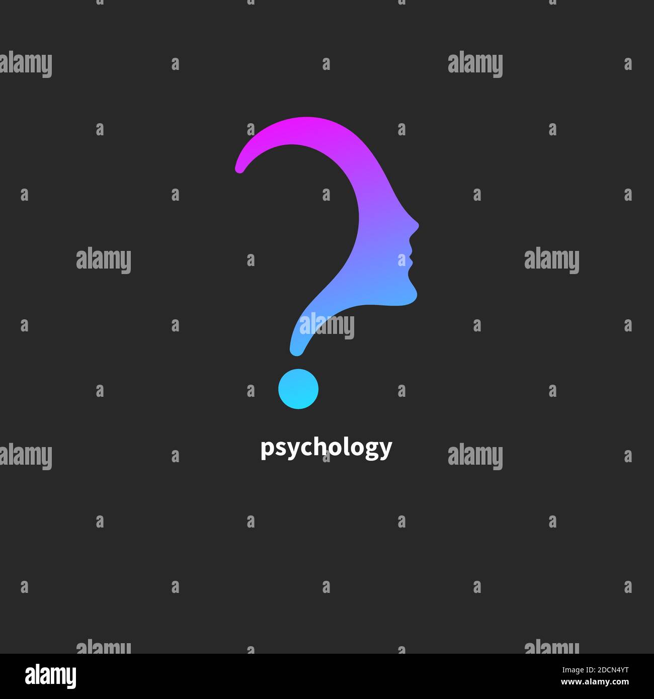 Profil humain en forme de point d'interrogation Illustration de Vecteur