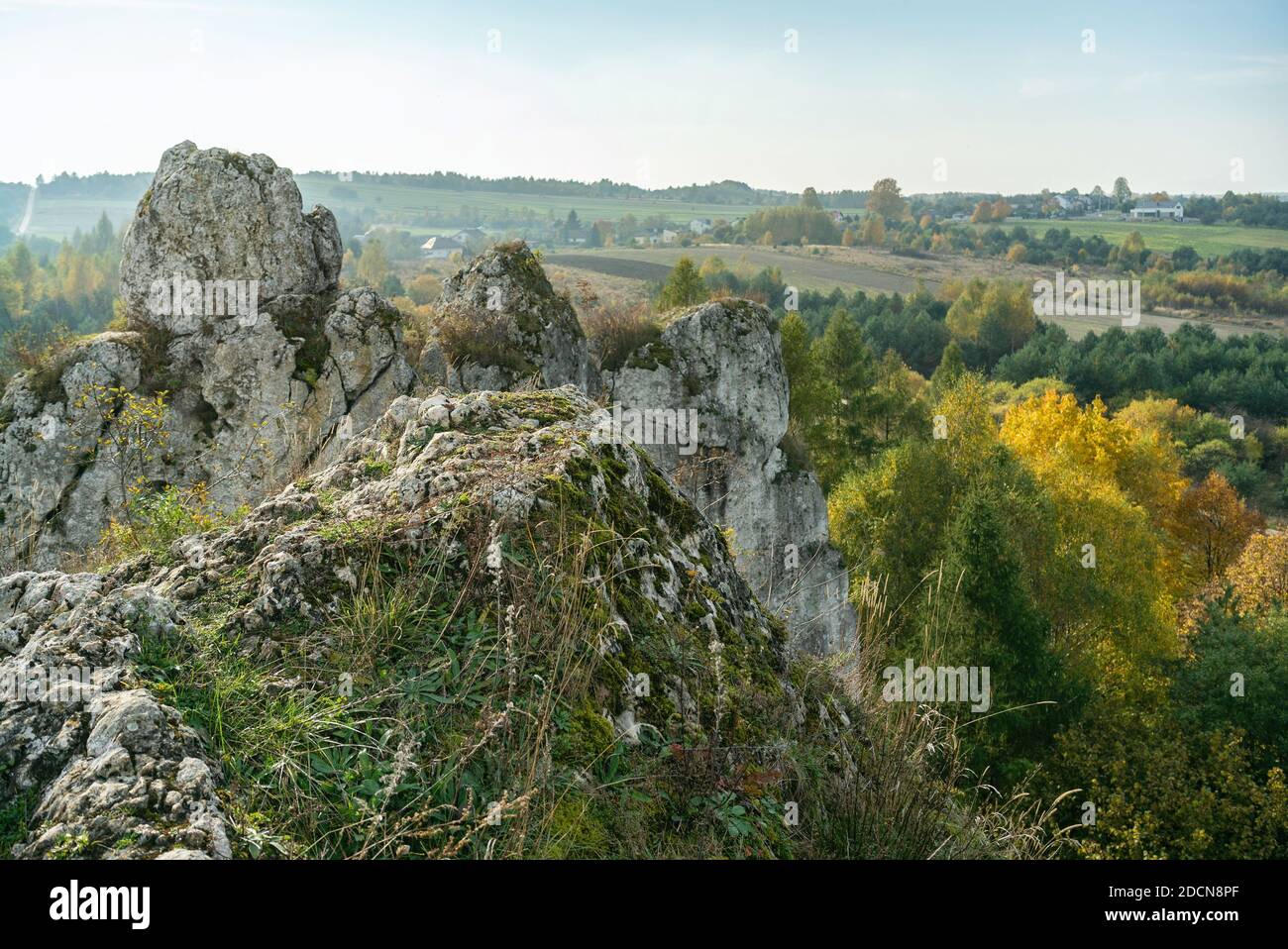 La grande fenêtre, également connue sous le nom de grande fenêtre, est un groupe de roches calcaires situées à Piaseczno dans le Kroczyce, dans le comté de Zawiercie, dans le Sile Banque D'Images