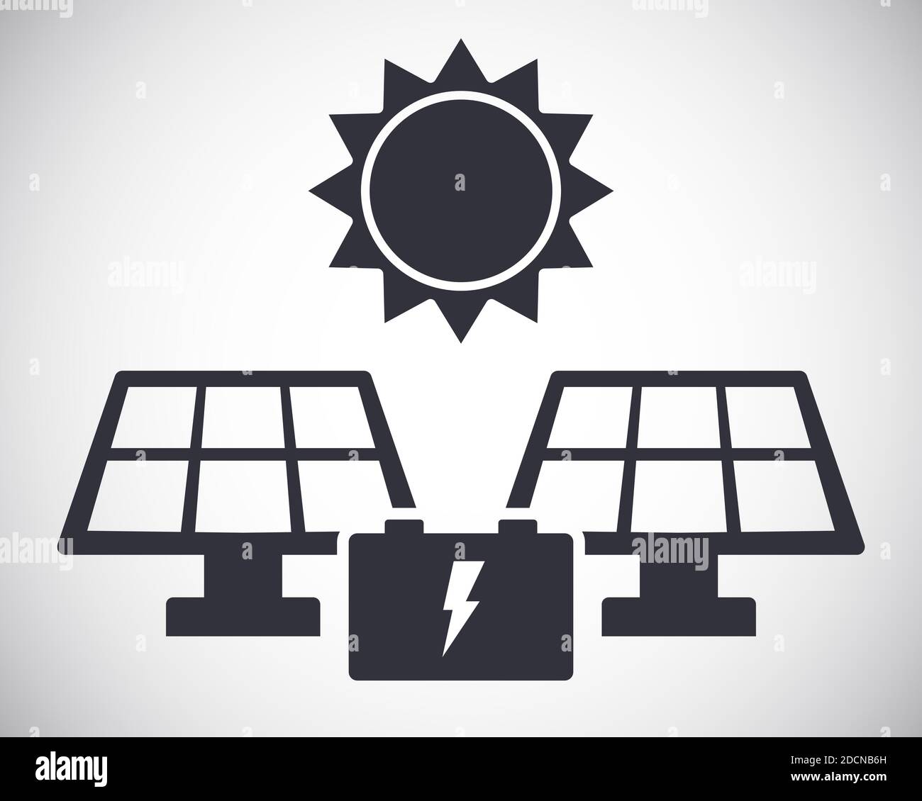 Les panneaux d'énergie solaire chargent une illustration vectorielle d'icône de batterie Illustration de Vecteur