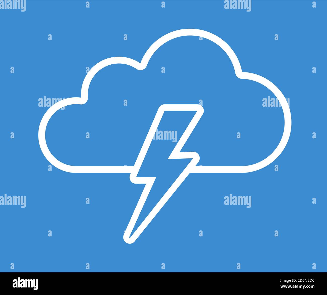 Nuage d'orage avec tonnerre pour la tempête et la ligne de temps couvert symbole d'icône art Illustration de Vecteur