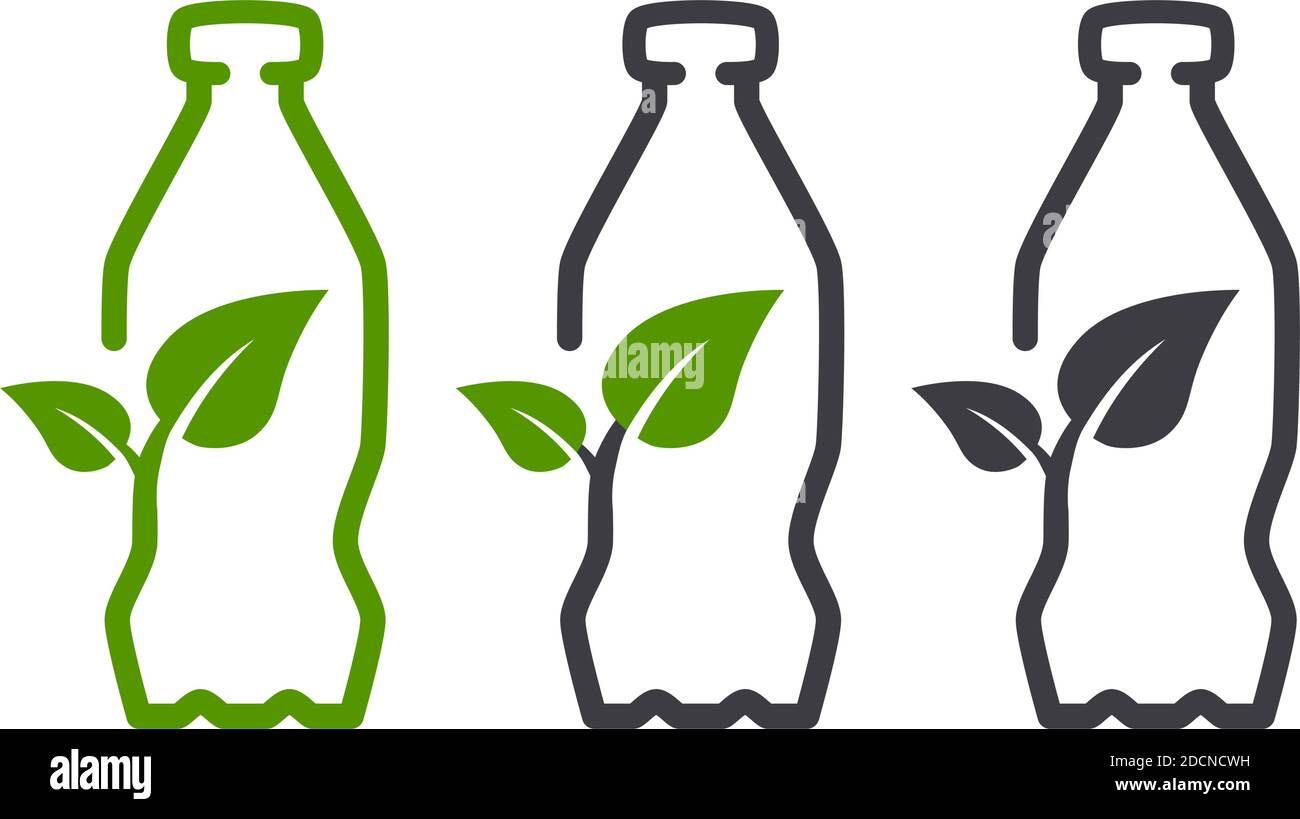 Icône et symbole de vecteur de bouteille bio ECO Illustration de Vecteur