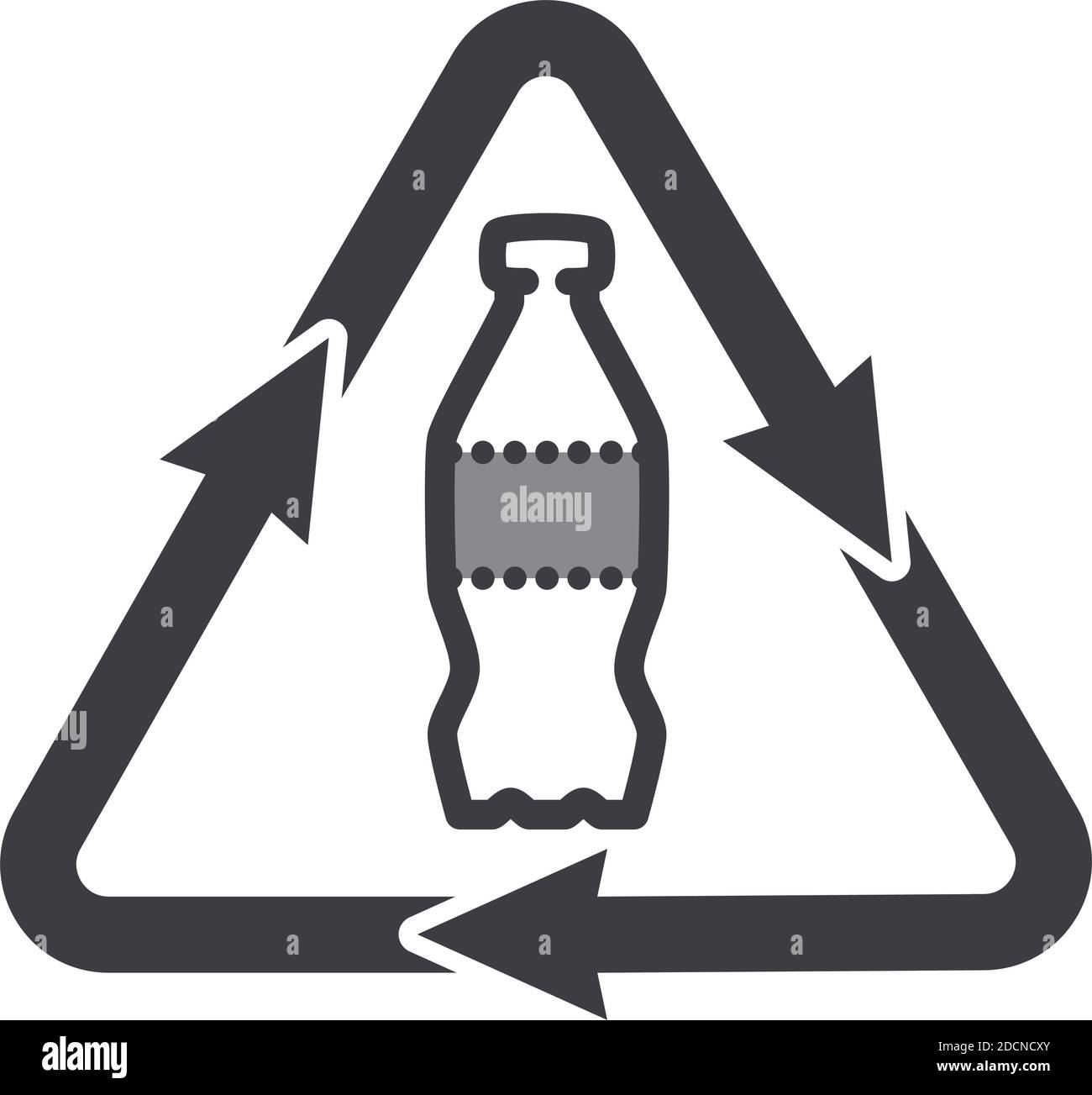 Illustration vectorielle de symbole d'icône de recyclage de bouteille en plastique Illustration de Vecteur