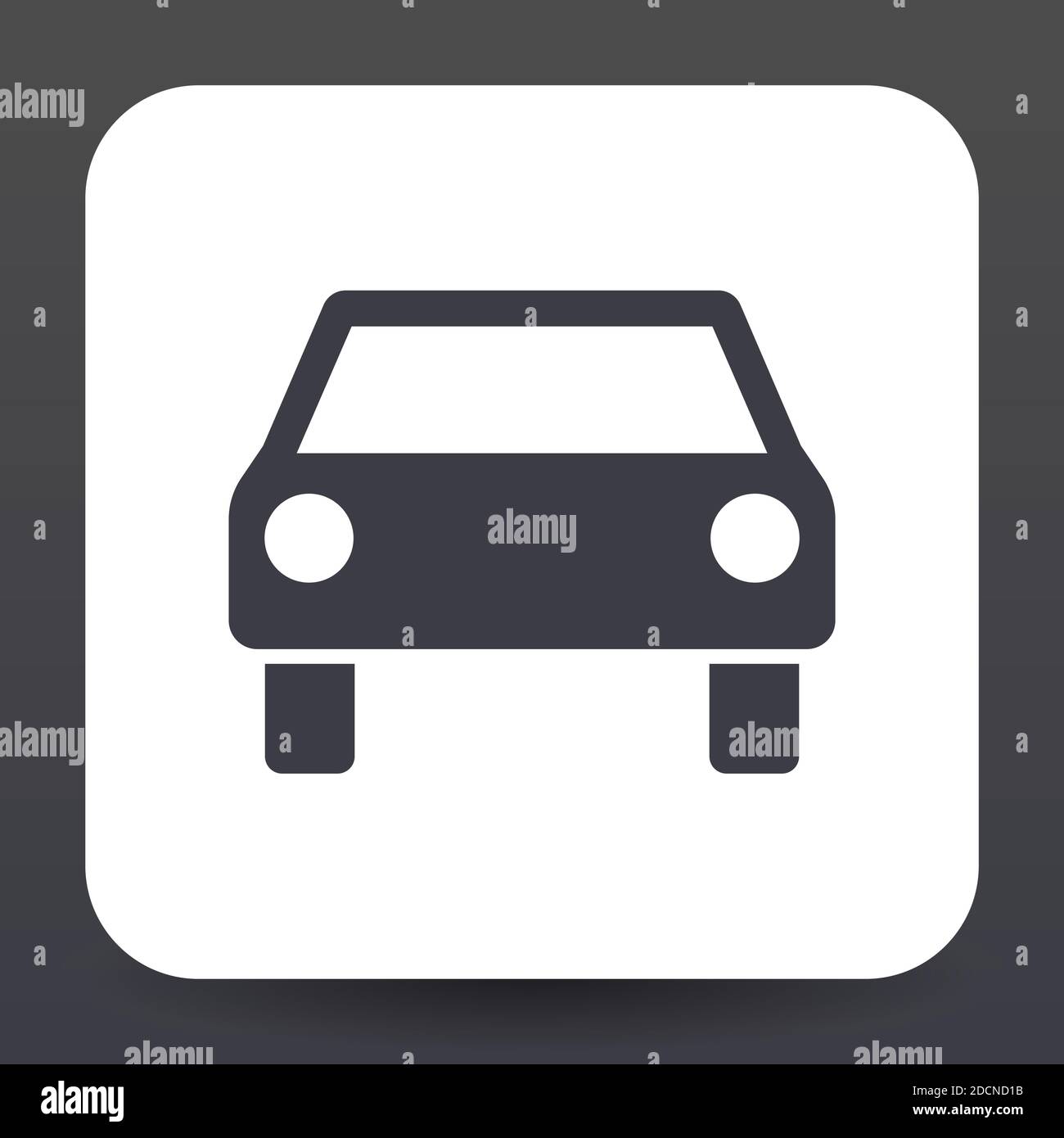 Simple bouton ou icône de symbole de voiture isolée sur fond blanc Illustration de Vecteur