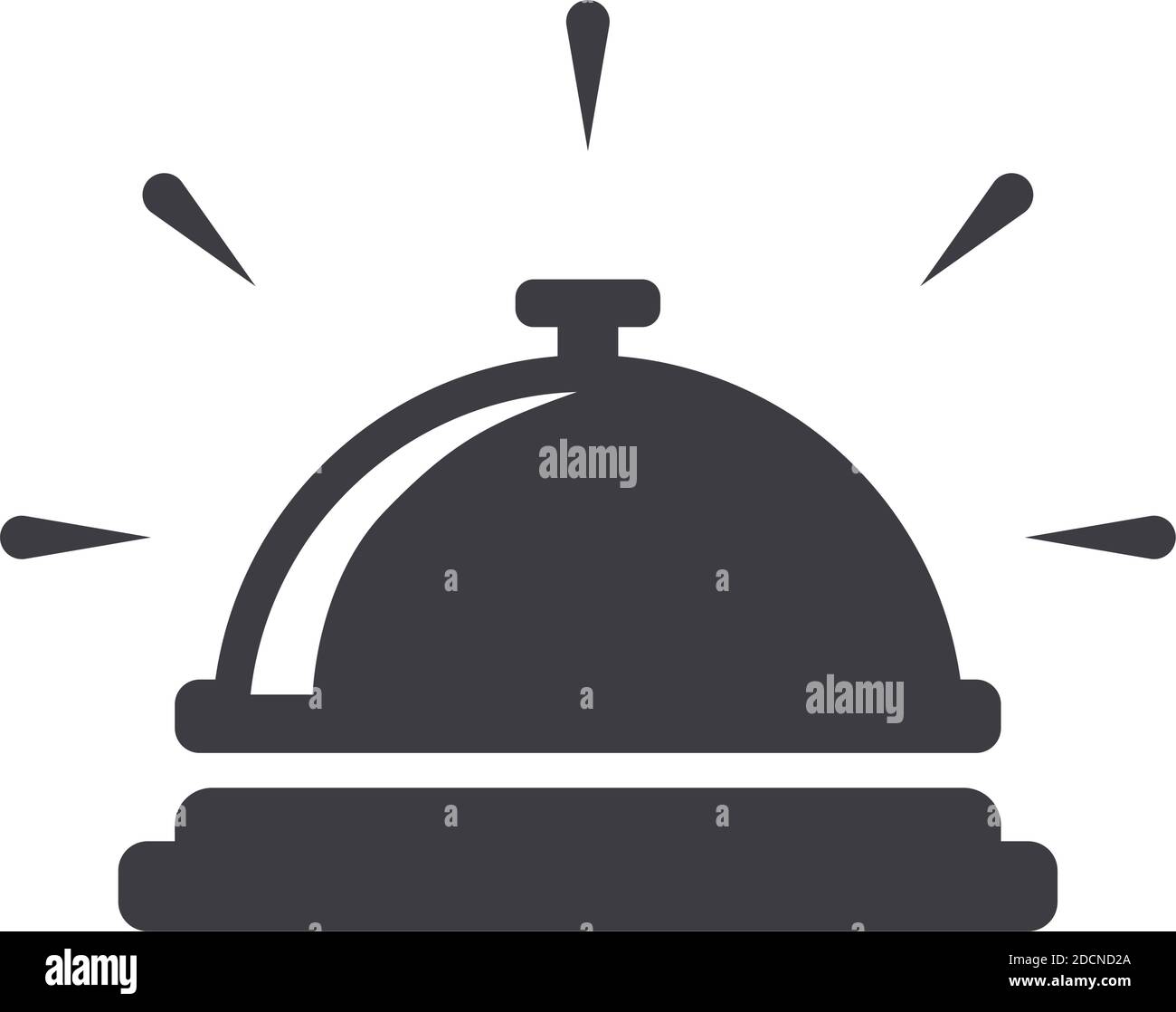 Icône de cloche de service de réception illustration vectorielle plate pictogramme Illustration de Vecteur