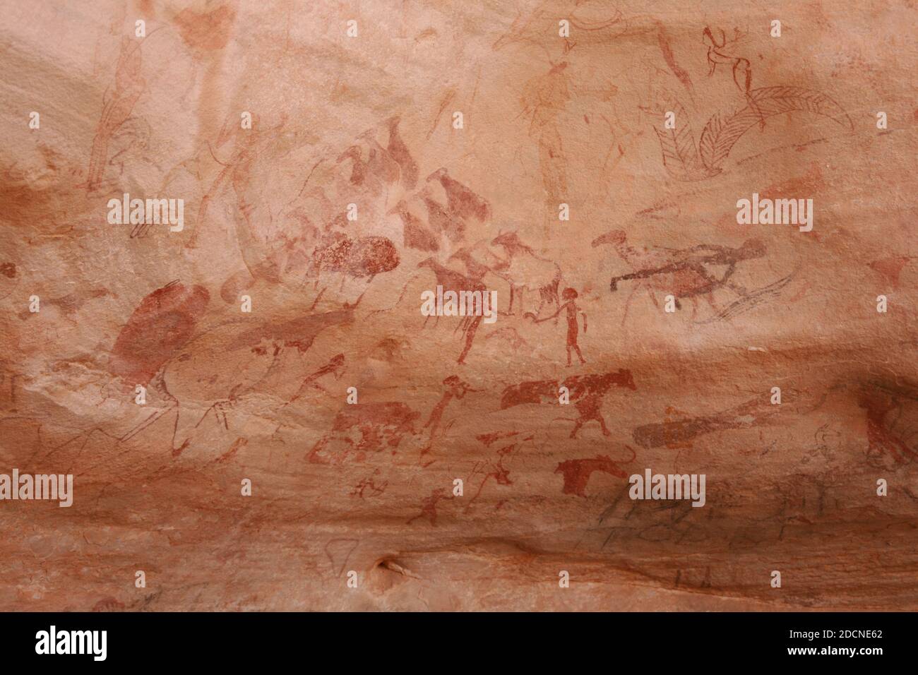 Célèbres peintures rupestres préhistoriques de Tassili N'Ajjer, Algérie Banque D'Images