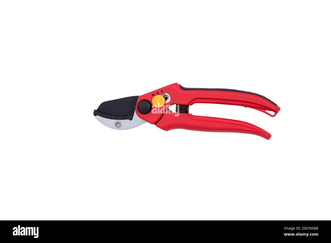 ciseaux de jardinage rouges isolés sur fond blanc. Sécateur de jardin rouge. Sécateurs de jardin . Pince Banque D'Images