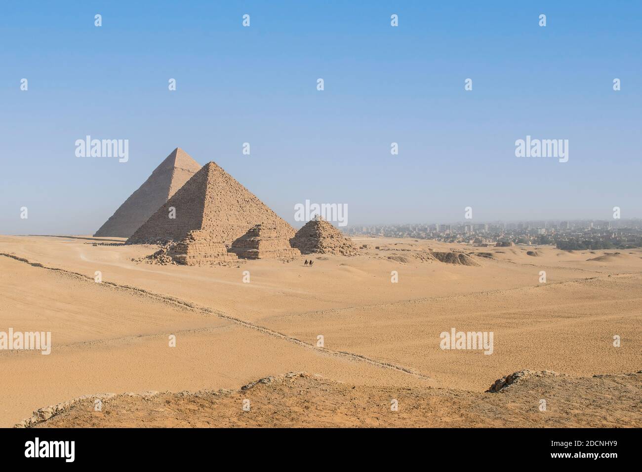 Les Pyramides, Gizeh, le Caire, Égypte. Banque D'Images