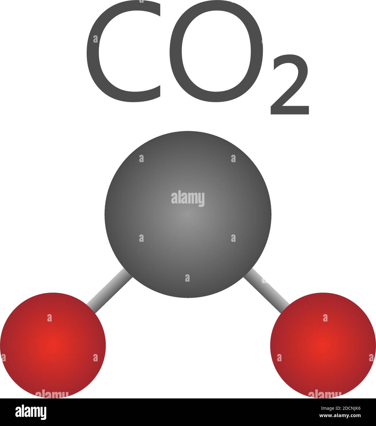 illustration du vecteur du modèle moléculaire des gaz à effet de serre du dioxyde de carbone Illustration de Vecteur